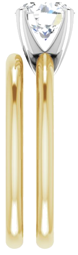 Sužadėtuvių Žiedas „Solitaire“ 585 Baltojo Ir Geltonojo Aukso Round 7mm (9)