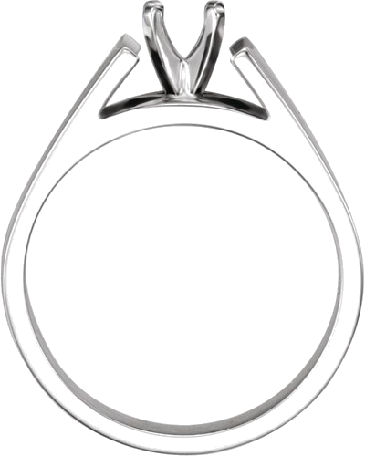 14K White 6 mm Round Engagement Ring Mounting (2)