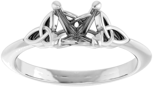 14K White 6.5 mm Round Solitaire Engagement Ring Mounting (3)