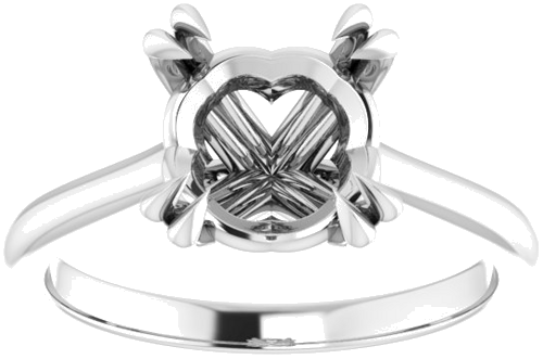 14K White 9 mm Round Solitaire Engagement Ring Mounting (3)