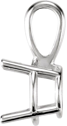 14K White 5 mm Round Youth Solitaire Pendant Mounting (2)