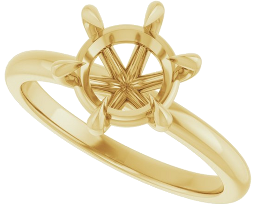 Sužadėtuvių Žiedas „Solitaire“ 585 Geltonojo Aukso Round 8mm (5)