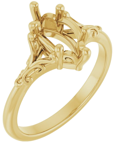 Sužadėtuvių Žiedas „Solitaire“ 10k yellow gold Marquise 10mm x 5mm (1)