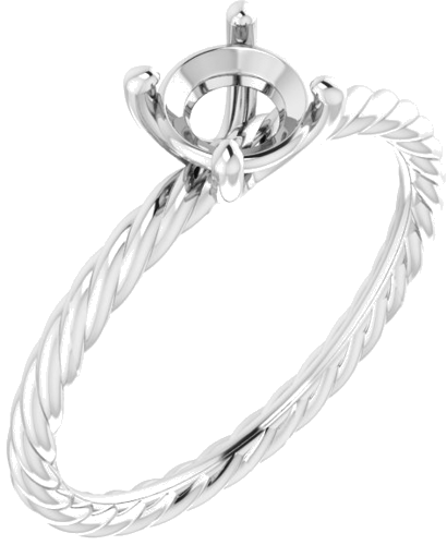 14K White 5.8 mm Round Solitaire Engagement Ring Mounting (1)