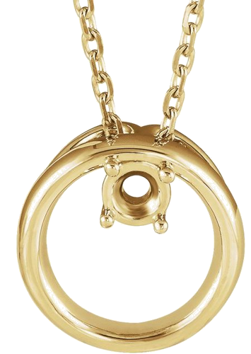 14K Yellow Solitaire Circle 16-18  Necklace Mounting (1)