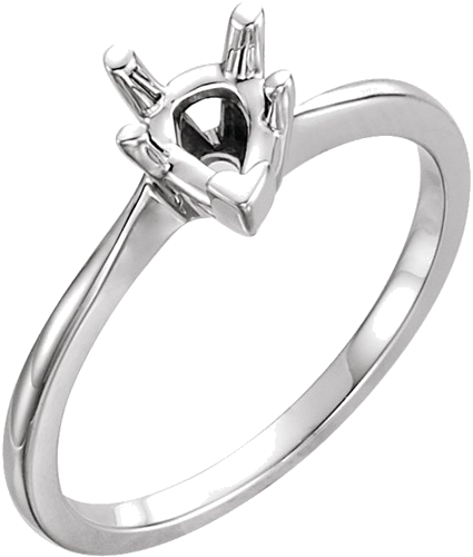 Sužadėtuvių Žiedas „V-End Solitaire“ 14k white gold Pear 9mm x 6mm (1)
