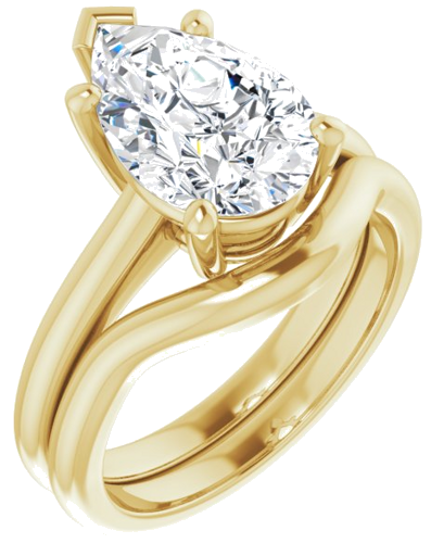 Sužadėtuvių Žiedas „V-End Prong“ 14k yellow gold Pear 12mm x 8mm (6)