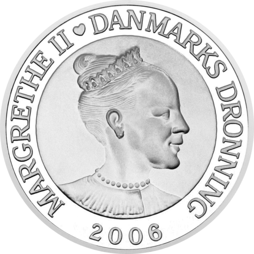 10 kronų Sniego karalienė 2006 Danijos karalystė sidabrinė moneta (2)