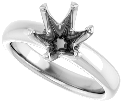 14K White 8.2 mm Round Engagement Ring Mounting (5)