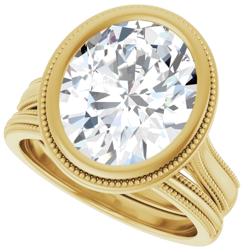 Sužadėtuvių Žiedas „Bezel-Set Solitaire“ 14k yellow gold Oval 12mm x 10mm (10)