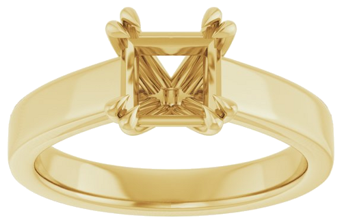 Sužadėtuvių Žiedas „Double Claw-Prong Solitaire“ 14k yellow gold Square 6mm (3)