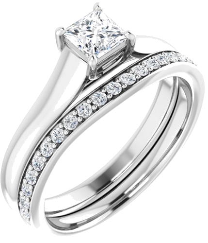 Sužadėtuvių Žiedas „Solitaire“ 585 Baltojo Aukso Square 4mm (6)