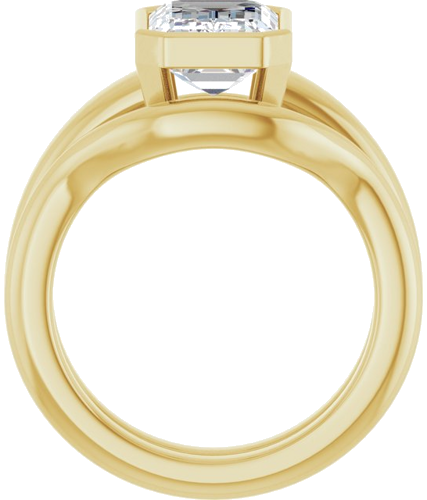 Sužadėtuvių Žiedas „Bezel-Set Solitaire“ 14k yellow gold Emerald 10mm x 7mm (7)
