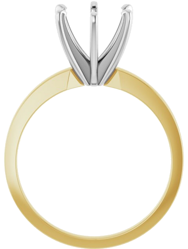 14K Yellow   White 7.8-8.6 mm Round 6-Prong Solitaire Engagement Ring Mounting (2)