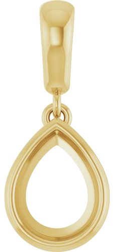 Pakabukas „Bezel-Set Charm“ 14k yellow gold Pear 8mm x 6mm (1)