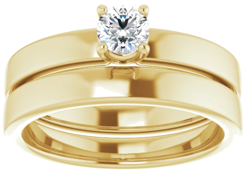 Sužadėtuvių Žiedas „Solitaire“ 14k yellow gold Round 4.1mm (8)