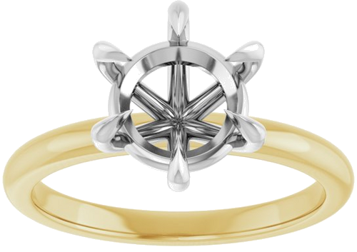 Sužadėtuvių Žiedas „Claw-Prong“ 14k yellow/white gold Round 8.2mm (3)