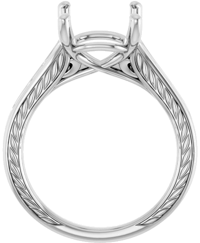 Sužadėtuvių Žiedas „Solitaire Scroll“ 14k white gold Emerald 11mm x 9mm (2)