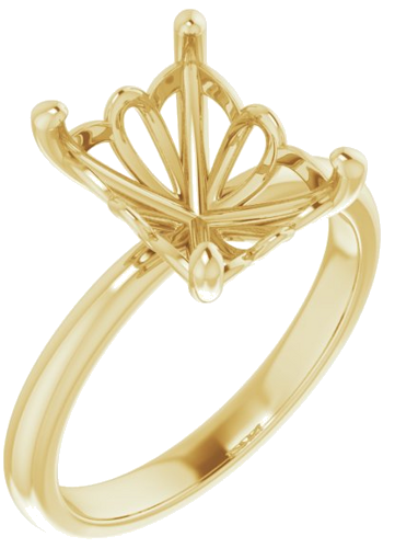 14K Yellow 10x8 mm Emerald Solitaire Engagement Ring Mounting (1)