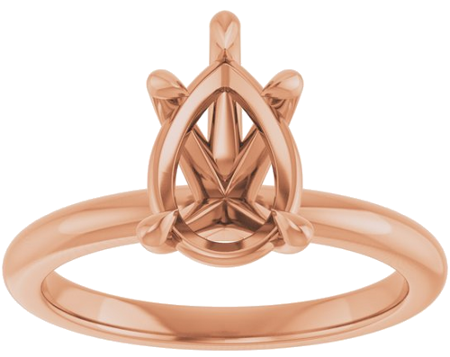 Sužadėtuvių Žiedas „Claw-Prong“ 14k rose gold Pear 10mm x 7mm (3)