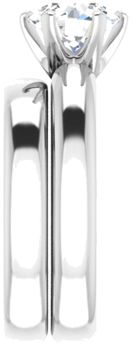 Sužadėtuvių Žiedas „Solitaire“ 585 Baltojo Aukso Round 7.4mm (9)