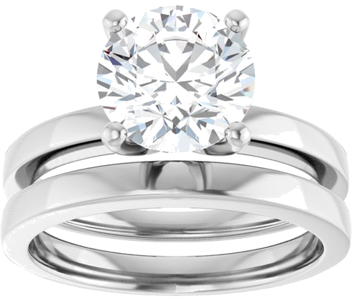 14K X1 White 8.2 mm Round Solitaire Engagement Ring Mounting (8)