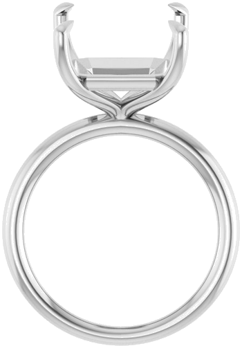 Sužadėtuvių Žiedas „Claw-Prong Solitaire“ 14k white gold Emerald 14mm x 12mm (2)
