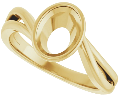 Sužadėtuvių Žiedas „Bezel-Set“ 14k yellow gold Oval 8mm x 6mm (5)