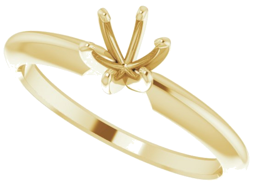 Sužadėtuvių Žiedas „Solitaire“ 14k yellow gold Round 4.2mm x 4.9mm (5)
