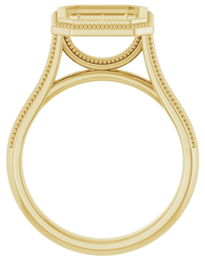 14K Yellow 10x8 mm Emerald Solitaire Engagement Ring Mounting (2)