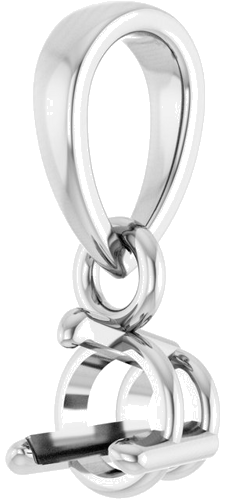 Pakabukas „Round 3-Prong“ 14k white gold Round 4mm (2)