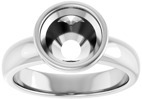 Sužadėtuvių Žiedas „Bezel-Set Solitaire“ 14k white gold Round 8.2mm (3)