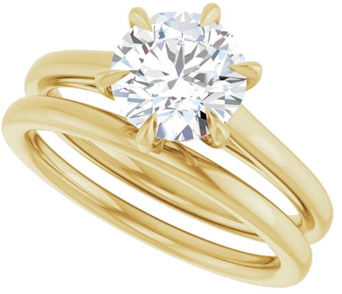 Sužadėtuvių Žiedas „Claw-Pong“ 14k yellow gold Round 7.4mm (10)