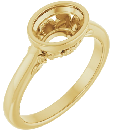 Sužadėtuvių Žiedas „Bezel-Set“ 14k yellow gold Oval 8mm x 6mm (1)