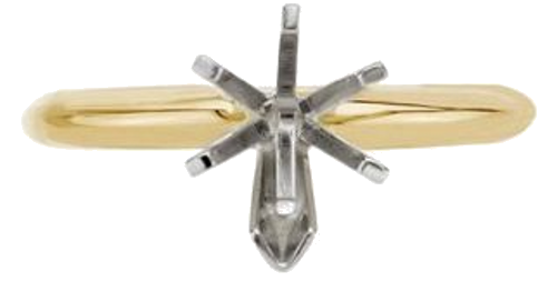 Sužadėtuvių Žiedas „6-Prong V-End Solitaire“ 585 Baltojo Ir Geltonojo Aukso Pear Shape 10mm x 6mm (3)