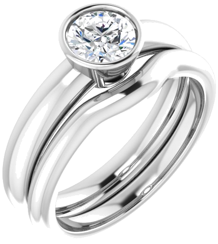 14K White 5.5 mm Round Engagement Ring Mounting (6)