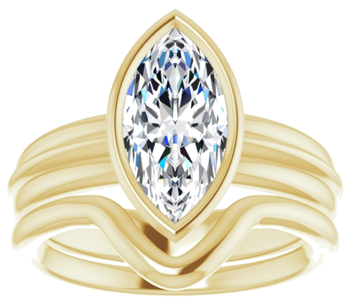 Sužadėtuvių Žiedas „Bezel-Set Solitaire“ 10k yellow gold Marquise 12mm x 6mm (8)
