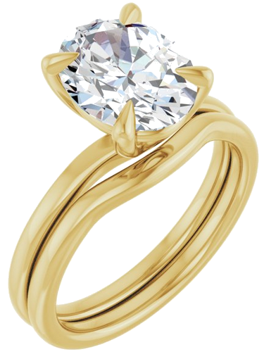Sužadėtuvių Žiedas 14k yellow gold Oval 10mm x 8mm (6)