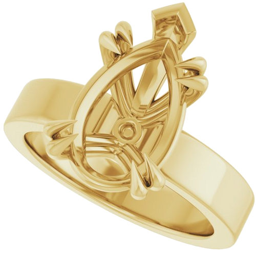 Sužadėtuvių Žiedas „Double Claw-Prong Solitaire“ 14k yellow gold Pear 14mm x 9mm (5)