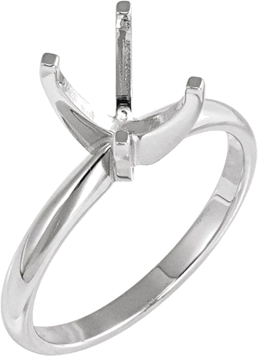 Sužadėtuvių Žiedas „Solitaire“ 14k white gold Elongated Cushion 9mm x 7mm (1)