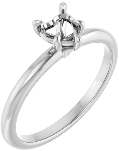 14K White 5x5 mm Heart Solitaire Engagement Ring Mounting (1)