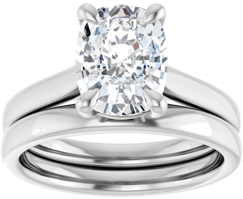 Sužadėtuvių Žiedas „Claw-Prong Solitaire“ 14k white gold Elongated Cushion 9mm x 7mm (8)