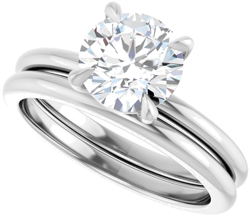 14K White 7.4 mm Round Solitaire Engagement Ring Mounting (9)