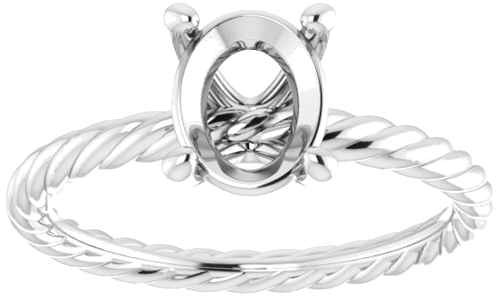 Sužadėtuvių Žiedas „Solitaire“ 585 Baltojo Aukso Oval 8mm x 6mm (3)