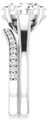 14K White 11x9 mm Oval Solitaire Engagement Ring Mounting (9)