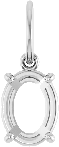 Pakabukas „Solitaire Charm“ 14k white gold Oval 8mm x 6mm (1)