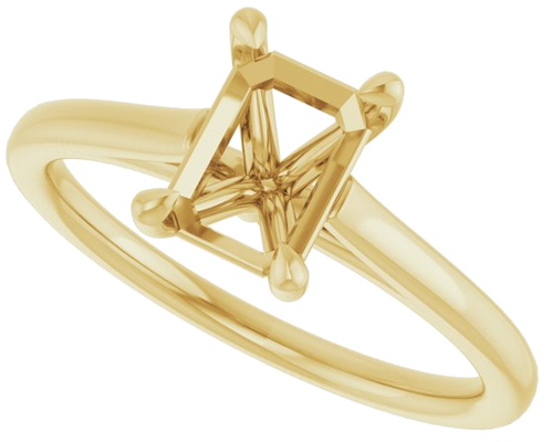 Sužadėtuvių Žiedas „Claw-Pong“ 14k yellow gold Emerald 7mm x 5mm (5)