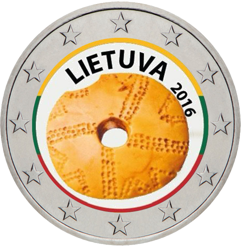 2016 Литва Монета от 2 евро Балтийска култура (цветна) (1)