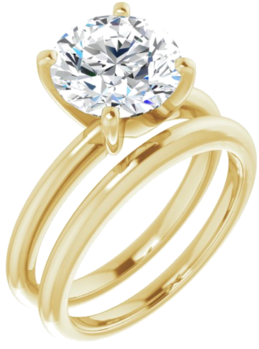 14K Yellow  9 mm Round Solitaire Engagement Ring Mounting (6)