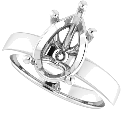Sužadėtuvių Žiedas „Solitaire“ 950 Platinos Pear 12mm x 8mm (5)
